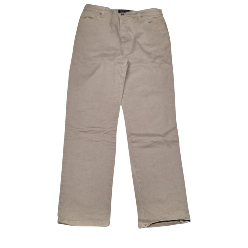 Gloria Vanderbilt Amanda Khaki Pants Womens 14 Petite High Waist